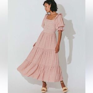 Salma Midi Dress | Rose Gingham